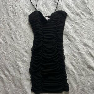 Princess Polly black ruched mini dress